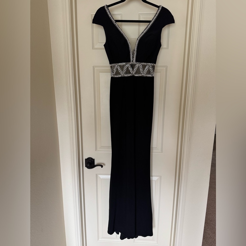 Elegant Black beaded Evening Gown